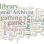 Wordle word cloud from 2013 of words found on INALJ all of them are library and job related