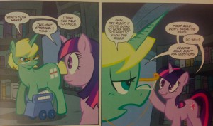 My Little Pony: Micro-Series. Featuring Twilight Sparkle. Issue #1. Page 5, Panels 1 & 2. February 2013. 
