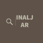 INALJ AR logo in brown and light brown with a magnifying glass icon to the left
